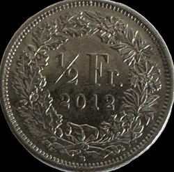 Suisse ½ franc Helvetia debout cupronickel 2012