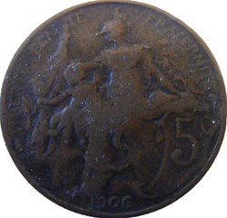 5 centimes Daniel-Dupuis 1906