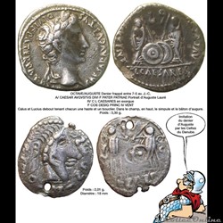 Le denier d'Auguste Caïus et Lucius et une imitation