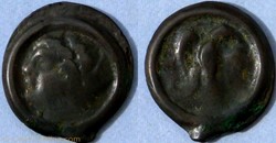 Carnutes, potin à l'aigle de face