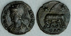 RIC.561 Rome (AE3, Trèves, palme, TRP)