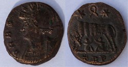 RIC.553 Rome (AE3, Trèves, couronne, TRP)