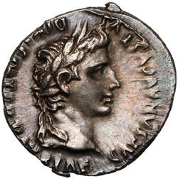 AUGUSTUS (27 BC-14 AD). Denarius. Lugdunum.