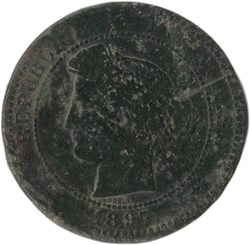 10 centimes Cérès 1876 A