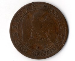 5 centimes Napoléon III, tête nue