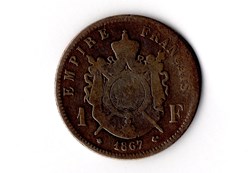 1 franc Napoléon III, tête laurée