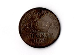 50 centimes Napoléon III, tête laurée