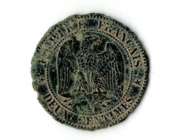 2 centimes Napoléon III, tête laurée