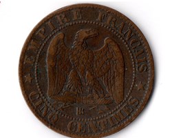 5 centimes Napoléon III, tête laurée