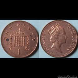 1 penny Elizabeth II (3ème effigie, acier plaqué) 1994