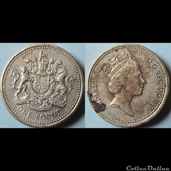 1 pound Elizabeth II (3ème effigie, armes royales) 1993