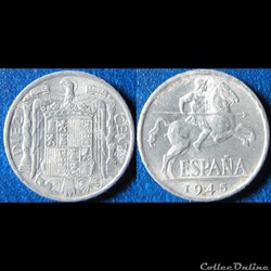 10 centimos cavalier ibérique 1945