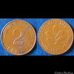 2 pfennig 1981 F