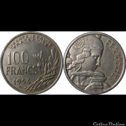 100 francs Cochet 1954 B