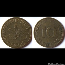 10 pfennig 1986 J