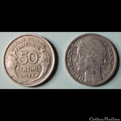 50 centimes MORLON, légère 1947