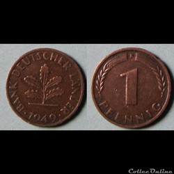 1 pfennig (Bank Deutscher Länder) 1949 F