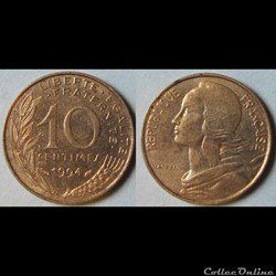 10 centimes Marianne (dauphin) 1994