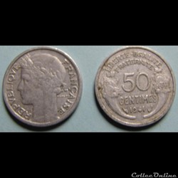50 centimes MORLON (légère) 1941