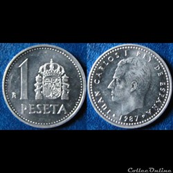 1 peseta Juan Carlos I 1987