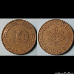 10 pfennig 1973 F