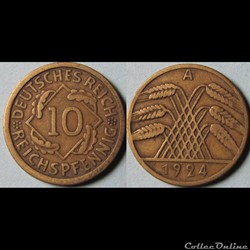 10 reichspfennig 1924 A