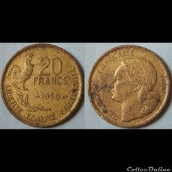 20 francs G.GUIRAUD (4 plumes) 1950