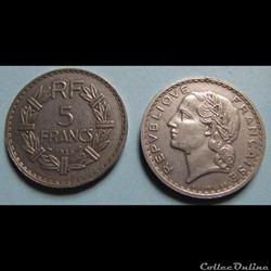 5 francs LAVRILLIER, nickel 1935