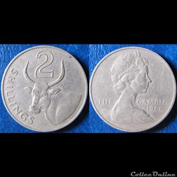 2 shillings Elizabeth II (2ème effigie) 1966