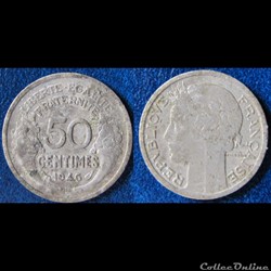 50 centimes Morlon (légère) 1946 B