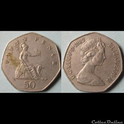50 pence Elizabeth II (2ème effigie) 1982
