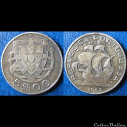 5 escudos 1942