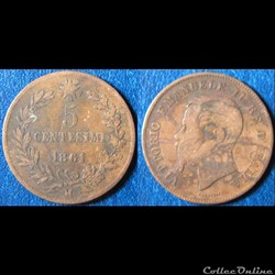 5 centesimi Victor-Emmanuel II 1861 M