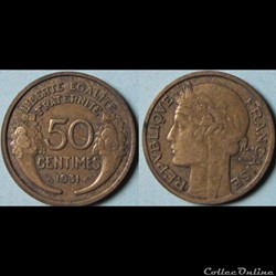 50 centimes Morlon (avec raisin, fruit et fleur) 1931