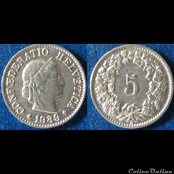 5 centimes Tête de Libertas (nickel) 1939 B