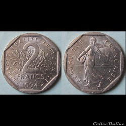2 francs Semeuse (dauphin) 1994