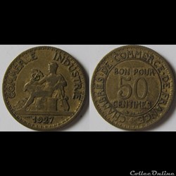 50 centimes chambres de commerce 1927