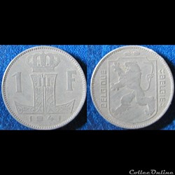 1 franc Léopold III (type Rau, fr) 1941
