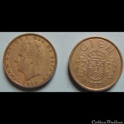 100 pesetas Juan Carlos I, 1984