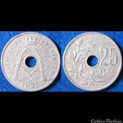 25 centimes Albert Ier (type Michaux, fr) 1927