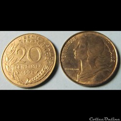20 centimes MARIANNE 1992