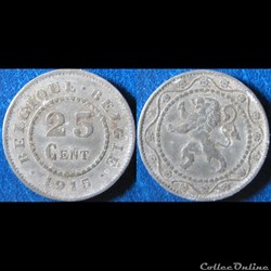 25 centimes Albert Ier (occupation) 1915