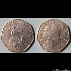 50 pence Elizabeth II (4ème effigie) 2004