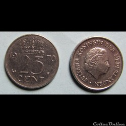 25 centimes Juliana, 1970