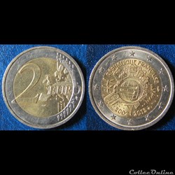 2 euros 10 ans de l'introduction de l'euro (2012)