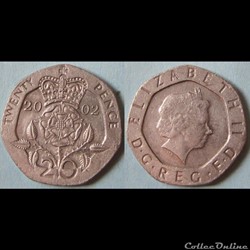 20 pence Elizabeth II (4ème effigie) 2002