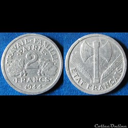 2 francs Francisque 1944 B