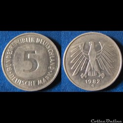5 deutsch mark 1982 G