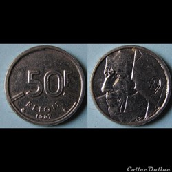 50 francs Baudouin Ier 1987