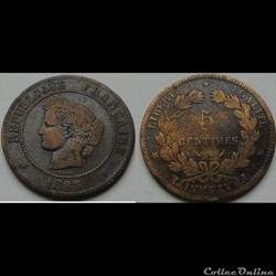 5 centimes Cérès 1883 A